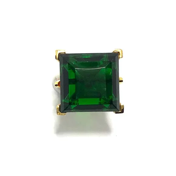 KENNETH JAY LANE, CLEAR CRYSTAL SQUARE STATEMENT RING - Picture 6 of 13